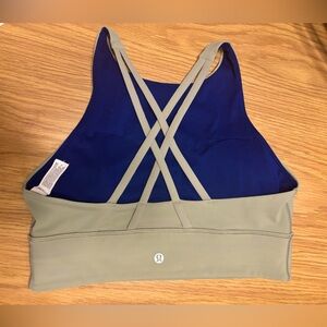 Lululemon Energy High-Neck Longline Tough Bra | Olive Green